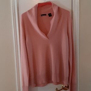 Women's cashmere v neck pullover long sleeve
